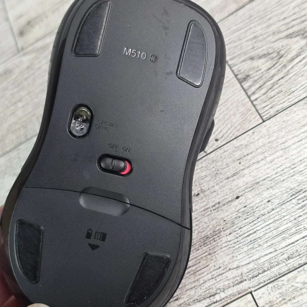 Logitech M510 Wireless Laser Mouse Black With USB Dongle Receiver Works